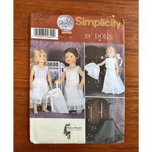 UNCUT Simplicity 9589 Sewing Pattern For 18" Vintage Undergarments